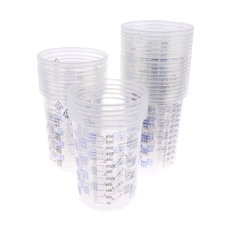 Plastic Cup 50Pcs - Pinte a mistura copo calibrado, copos