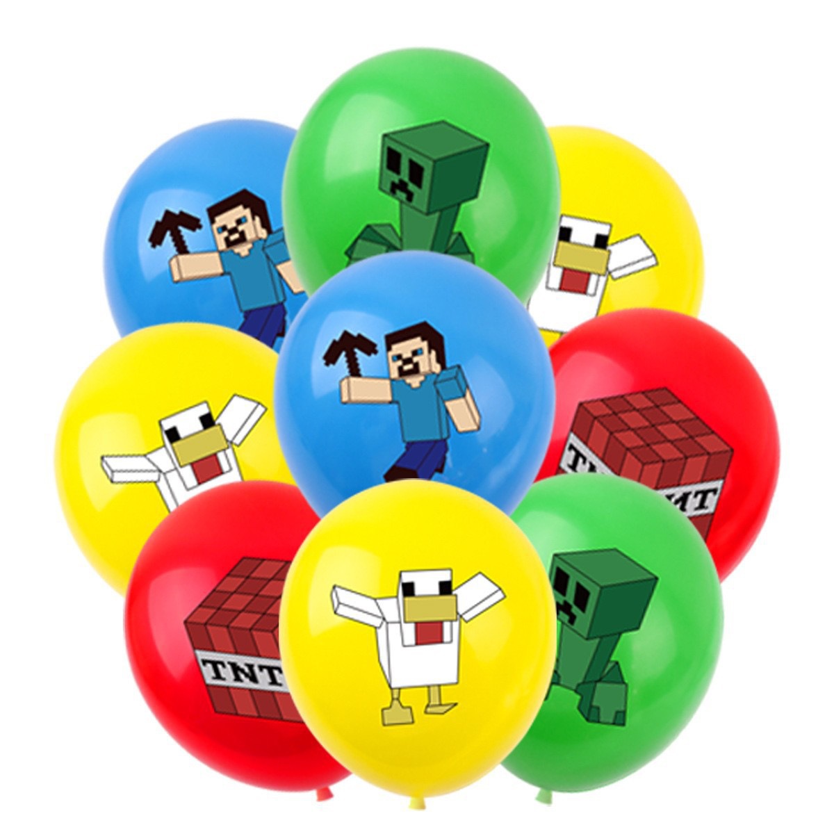 Event Supplies - 50/100pcs de Balões Pixel para Minecraft,
