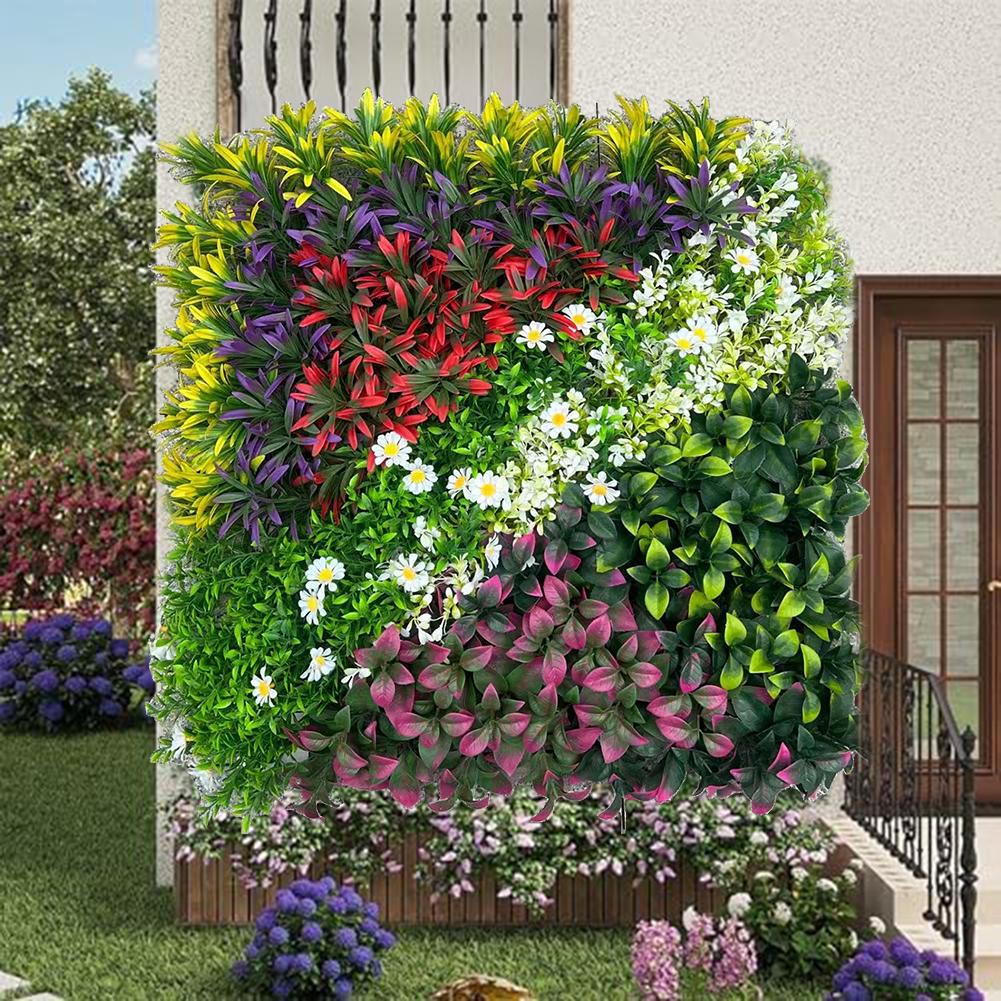 Flower Wall Panel - Painel de Plantas Artificiais Verdes 50*50CM,