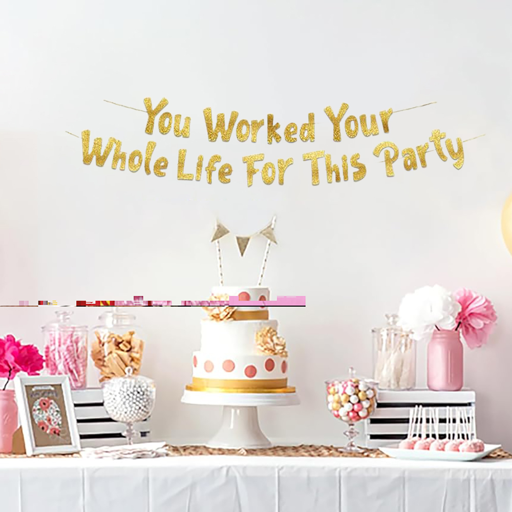 Party Banner Gold - Decorações para Festa de Reforma: Banner