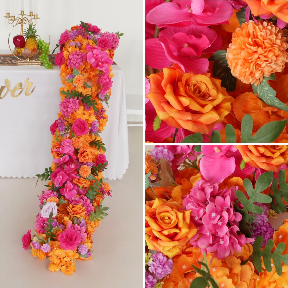 Uflower 1/2m laranja rosa hort - Flower Wall Panel avaliação e preço