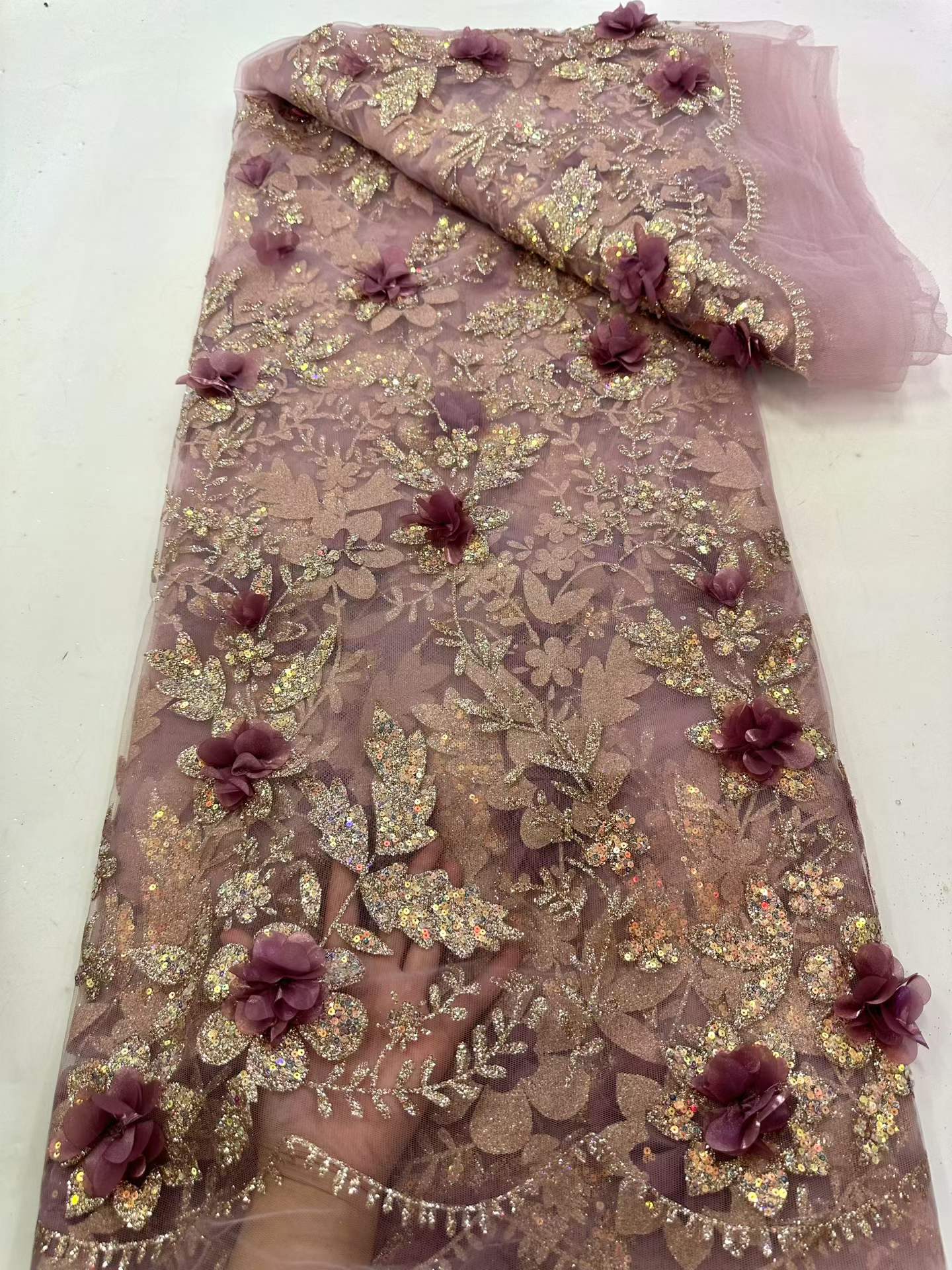 Tecido de Renda Africana Borda - Glitter Tablecloth avaliação e preço